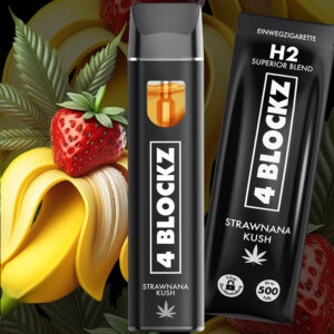 4 Blockz H2 Vape – Strawnana Kush 1ml